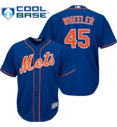 Youth Majestic New York Mets #45 Zack Wheeler Authentic Royal Blue Alternate Home Cool Base MLB Jersey