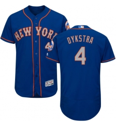 Men's Majestic New York Mets #4 Lenny Dykstra Royal/Gray Alternate Flex Base Authentic Collection MLB Jersey