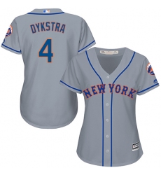 Women's Majestic New York Mets #4 Lenny Dykstra Authentic Grey Road Cool Base MLB Jersey