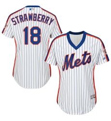 Women's Majestic New York Mets #18 Darryl Strawberry Replica White Alternate Cool Base MLB Jersey