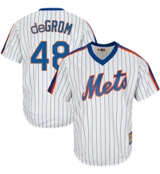 Men's Majestic New York Mets #48 Jacob DeGrom Authentic White Cooperstown MLB Jersey