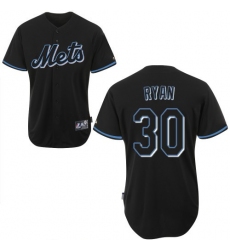 Men's Majestic New York Mets #30 Nolan Ryan Authentic Black Fashion MLB Jersey