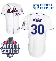 Men's Majestic New York Mets #30 Nolan Ryan Authentic White Alternate Cool Base 2015 World Series MLB Jersey