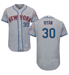 Men's Majestic New York Mets #30 Nolan Ryan Grey Road Flex Base Authentic Collection MLB Jersey