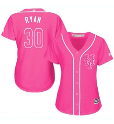 Women's Majestic New York Mets #30 Nolan Ryan Authentic Pink Fashion Cool Base MLB Jersey