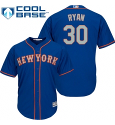 Youth Majestic New York Mets #30 Nolan Ryan Replica Royal Blue Alternate Road Cool Base MLB Jersey