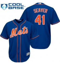 Men's Majestic New York Mets #41 Tom Seaver Replica Royal Blue Alternate Home Cool Base MLB Jersey