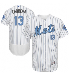 Men's Majestic New York Mets #13 Asdrubal Cabrera Authentic White 2016 Father's Day Fashion Flex Base MLB Jersey
