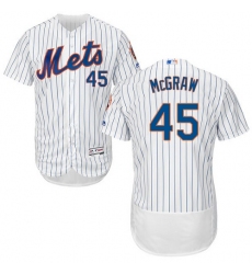 Men's Majestic New York Mets #45 Tug McGraw White Home Flex Base Authentic Collection MLB Jersey