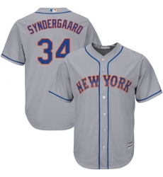 Youth Majestic New York Mets #34 Noah Syndergaard Authentic Grey Road Cool Base MLB Jersey