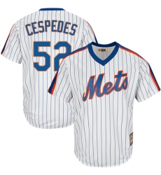 Men's Majestic New York Mets #52 Yoenis Cespedes Replica White Cooperstown MLB Jersey