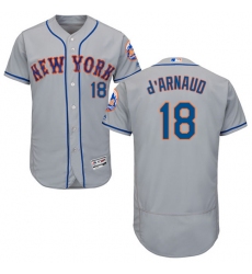 Men's Majestic New York Mets #18 Travis d'Arnaud Grey Flexbase Authentic Collection MLB Jersey