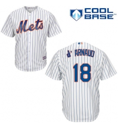 Youth Majestic New York Mets #18 Travis d'Arnaud Authentic White Home Cool Base MLB Jersey