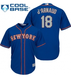 Youth Majestic New York Mets #18 Travis d'Arnaud Replica Royal Blue Alternate Road Cool Base MLB Jersey
