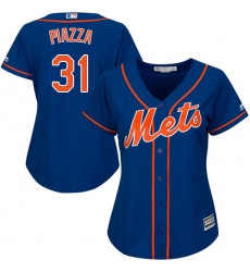 Women's Majestic New York Mets #31 Mike Piazza Authentic Royal Blue Alternate Home Cool Base MLB Jersey