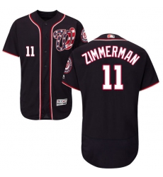 Men's Majestic Washington Nationals #11 Ryan Zimmerman Navy Blue Alternate Flex Base Authentic Collection MLB Jersey