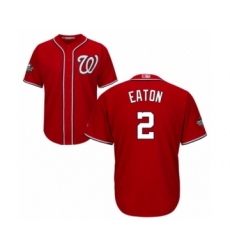 Youth Washington Nationals #2 Adam Eaton Authentic Red Alternate 1 Cool Base 2019 World Series Bound Baseball Jersey
