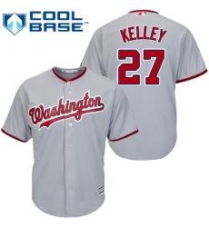 Youth Majestic Washington Nationals #27 Shawn Kelley Replica Grey Road Cool Base MLB Jersey
