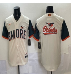 Mens Baltimore Orioles Team Big Logo Natural 2026 City Connect Stadium Stitched Baseball Jersey
