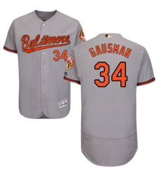 Men's Majestic Baltimore Orioles #34 Kevin Gausman Grey Road Flex Base Authentic Collection MLB Jersey