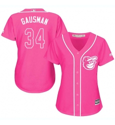 Women's Majestic Baltimore Orioles #34 Kevin Gausman Authentic Pink Fashion Cool Base MLB Jersey