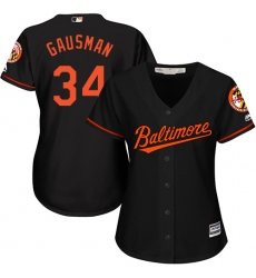 Women's Majestic Baltimore Orioles #34 Kevin Gausman Replica Black Alternate Cool Base MLB Jersey