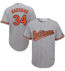Youth Majestic Baltimore Orioles #34 Kevin Gausman Authentic Grey Road Cool Base MLB Jersey