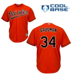 Youth Majestic Baltimore Orioles #34 Kevin Gausman Authentic Orange Alternate Cool Base MLB Jersey
