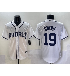 Men's San Diego Padres #19 Tony Gwynn White Cool Base Stitched Baseball Jersey
