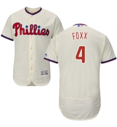 Men's Majestic Philadelphia Phillies #4 Jimmy Foxx Cream Alternate Flex Base Authentic Collection MLB Jersey