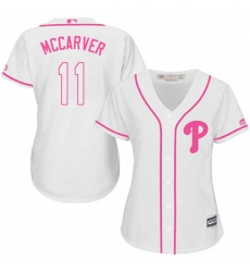 Women's Majestic Philadelphia Phillies #11 Tim McCarver Authentic White Fashion Cool Base MLB Jersey