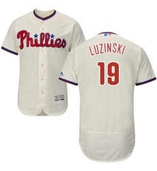 Men's Majestic Philadelphia Phillies #19 Greg Luzinski Cream Alternate Flex Base Authentic Collection MLB Jersey