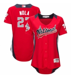 Women's Majestic Philadelphia Phillies #27 Aaron Nola Game Red National League 2018 MLB All-Star MLB Jersey