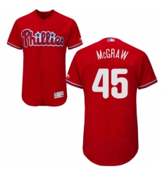 Men's Majestic Philadelphia Phillies #45 Tug McGraw Red Alternate Flex Base Authentic Collection MLB Jersey
