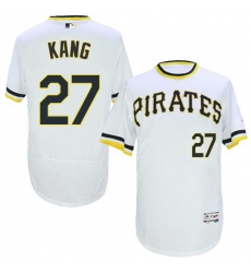 Men's Majestic Pittsburgh Pirates #27 Jung-ho Kang White Flexbase Authentic Collection Cooperstown MLB Jersey