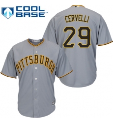 Youth Majestic Pittsburgh Pirates #29 Francisco Cervelli Authentic Grey Road Cool Base MLB Jersey