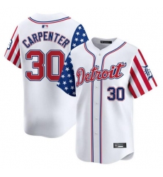 Men's Detroit Tigers #30 Kerry Carpenter White 2025 Independence Day Vapor Premier Limited Stitched Baseball Jersey