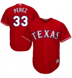 Youth Majestic Texas Rangers #33 Martin Perez Authentic Red Alternate Cool Base MLB Jersey