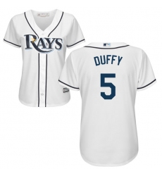 Women's Majestic Tampa Bay Rays #5 Matt Duffy Replica White Home Cool Base MLB Jersey