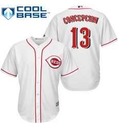 Men's Majestic Cincinnati Reds #13 Dave Concepcion Replica White Home Cool Base MLB Jersey