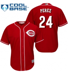 Men's Majestic Cincinnati Reds #24 Tony Perez Replica Red Alternate Cool Base MLB Jersey
