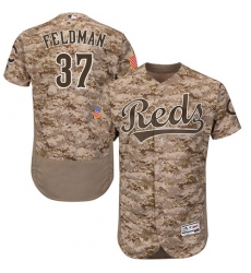 Men's Majestic Cincinnati Reds #37 Scott Feldman Camo Flexbase Authentic Collection MLB Jersey