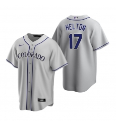 Men's Nike Colorado Rockies #17 Todd Helton Gray Road Stitched Baseball Jersey