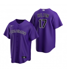 Men's Nike Colorado Rockies #17 Todd Helton Purple Alternate Stitched Baseball Jersey