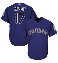 Youth Majestic Colorado Rockies #17 Todd Helton Replica Purple Alternate 1 Cool Base MLB Jersey