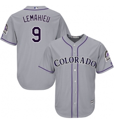 Youth Majestic Colorado Rockies #9 DJ LeMahieu Authentic Grey Road Cool Base MLB Jersey