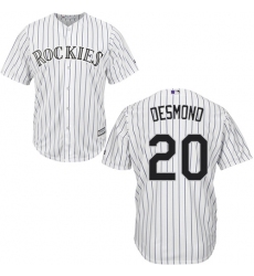 Youth Majestic Colorado Rockies #20 Ian Desmond Authentic White Home Cool Base MLB Jersey