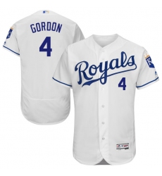 Men's Majestic Kansas City Royals #4 Alex Gordon White Flexbase Authentic Collection MLB Jersey