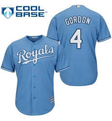 Women's Majestic Kansas City Royals #4 Alex Gordon Authentic Light Blue Alternate 1 Cool Base MLB Jersey