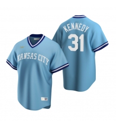 Men's Nike Kansas City Royals #31 Ian Kennedy Light Blue Cooperstown Collection Road Stitched Baseball Jersey
